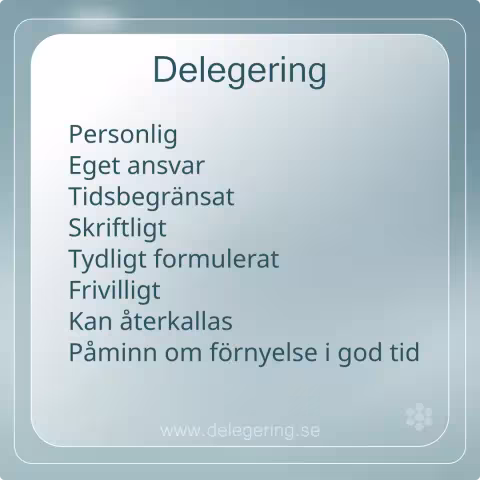 Delegering, checklista