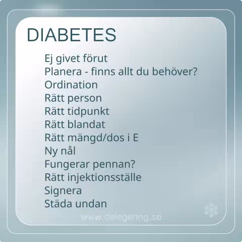 Diabetes, checklista