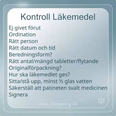 Checklista vid överlämnande av läkemedel